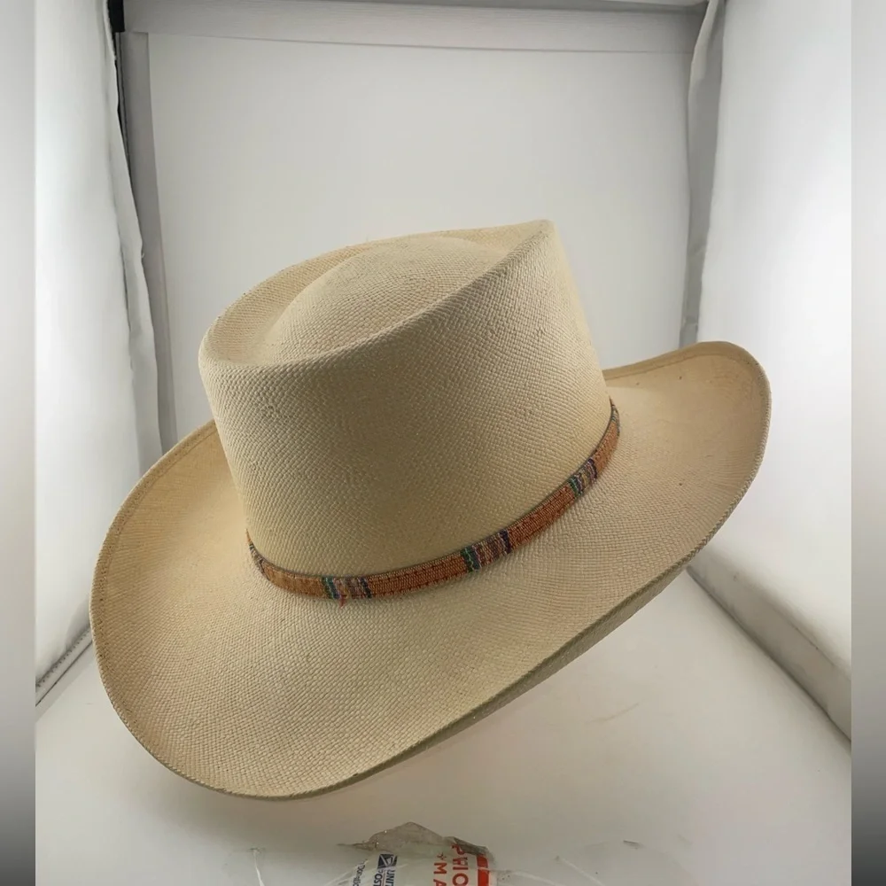 Wrangler Ivory Cowboy Hat Western Genuine Size 7 1/8 - Picture 2 of 8